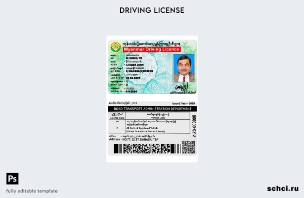 цифровая загрузка шаблона DL Мьянмы